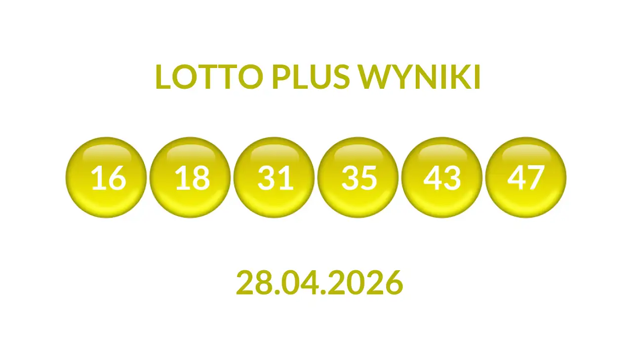 Kulki Lotto Plus z wylosowanymi liczbami dnia 28.04.2026