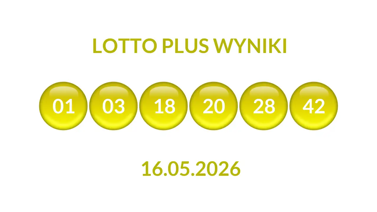Kulki Lotto Plus z wylosowanymi liczbami dnia 16.05.2026