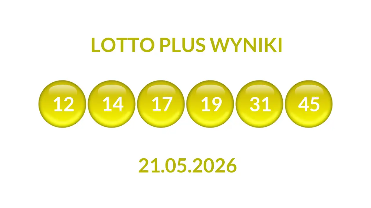 Kulki Lotto Plus z wylosowanymi liczbami dnia 21.05.2026
