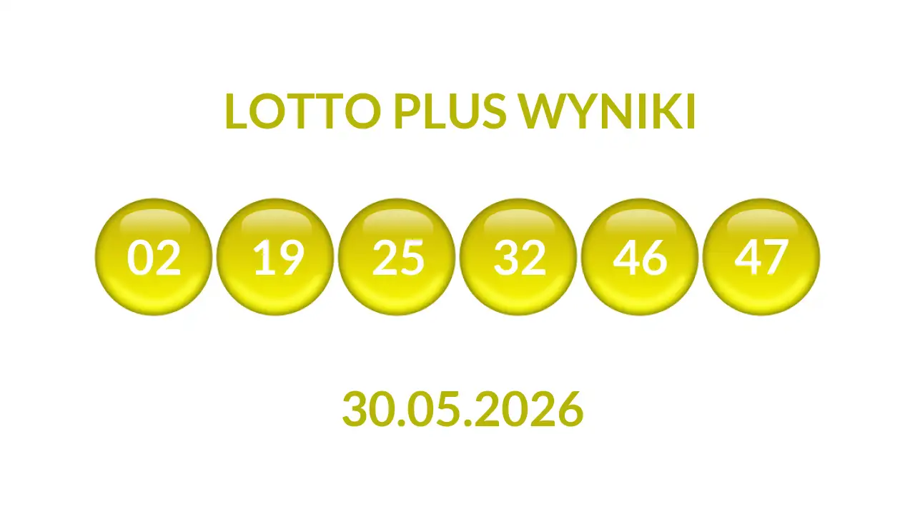Kulki Lotto Plus z wylosowanymi liczbami dnia 30.05.2026