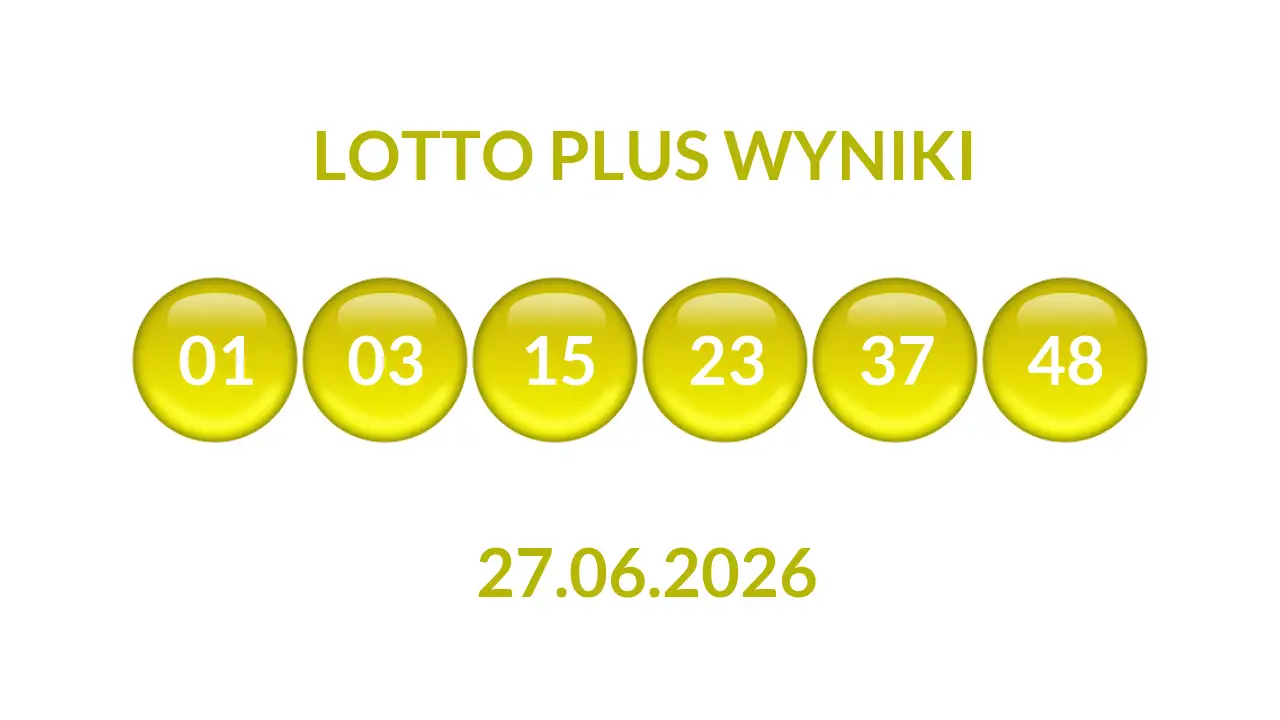 Kulki Lotto Plus z wylosowanymi liczbami dnia 27.06.2026