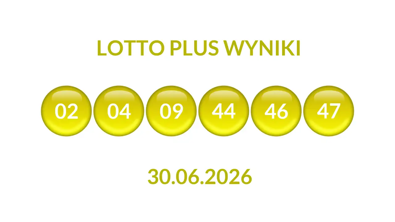 Kulki Lotto Plus z wylosowanymi liczbami dnia 30.06.2026
