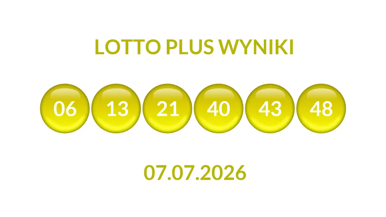 Kulki Lotto Plus z wylosowanymi liczbami dnia 07.07.2026