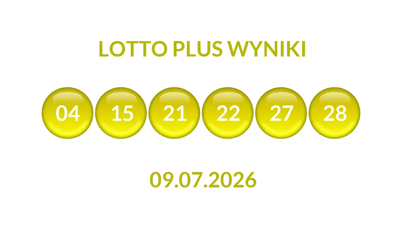 Kulki Lotto Plus z wylosowanymi liczbami dnia 09.07.2026