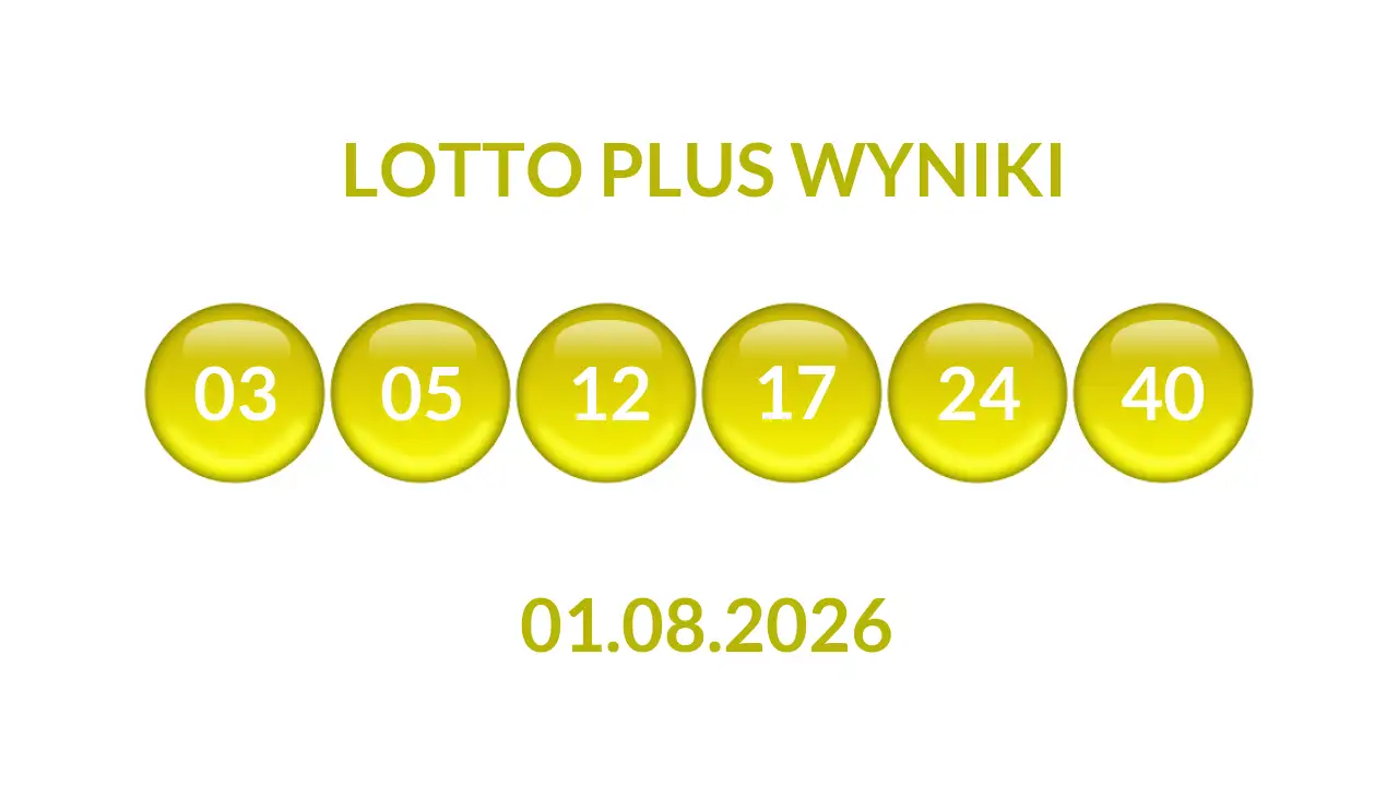 Kulki Lotto Plus z wylosowanymi liczbami dnia 01.08.2026