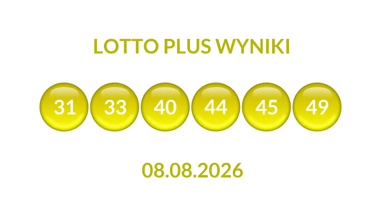 Kulki Lotto Plus z wylosowanymi liczbami dnia 08.08.2026