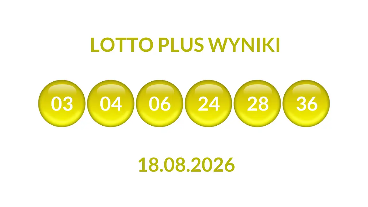 Kulki Lotto Plus z wylosowanymi liczbami dnia 18.08.2026