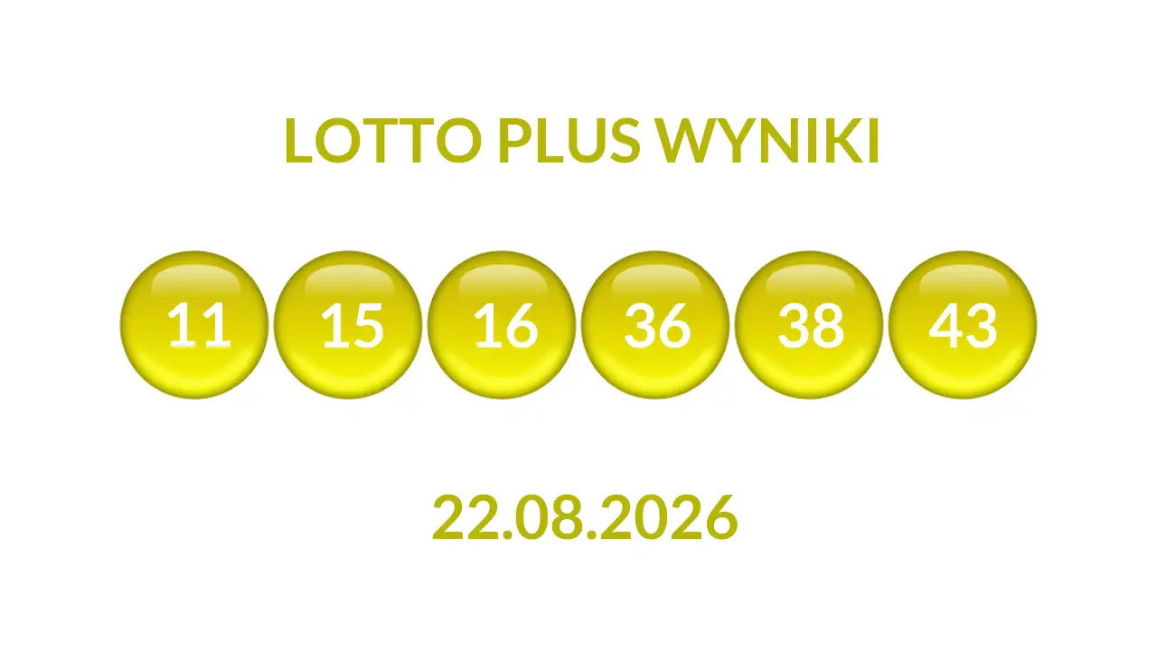 Kulki Lotto Plus z wylosowanymi liczbami dnia 22.08.2026