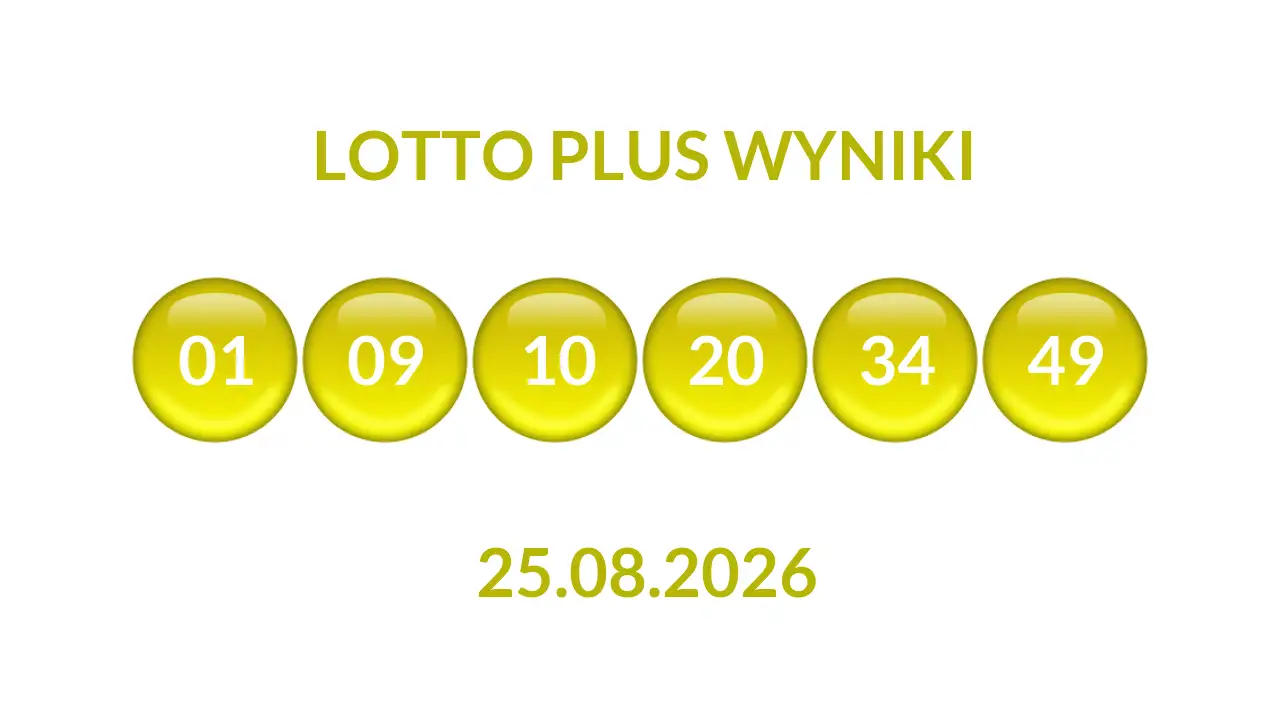 Kulki Lotto Plus z wylosowanymi liczbami dnia 25.08.2026