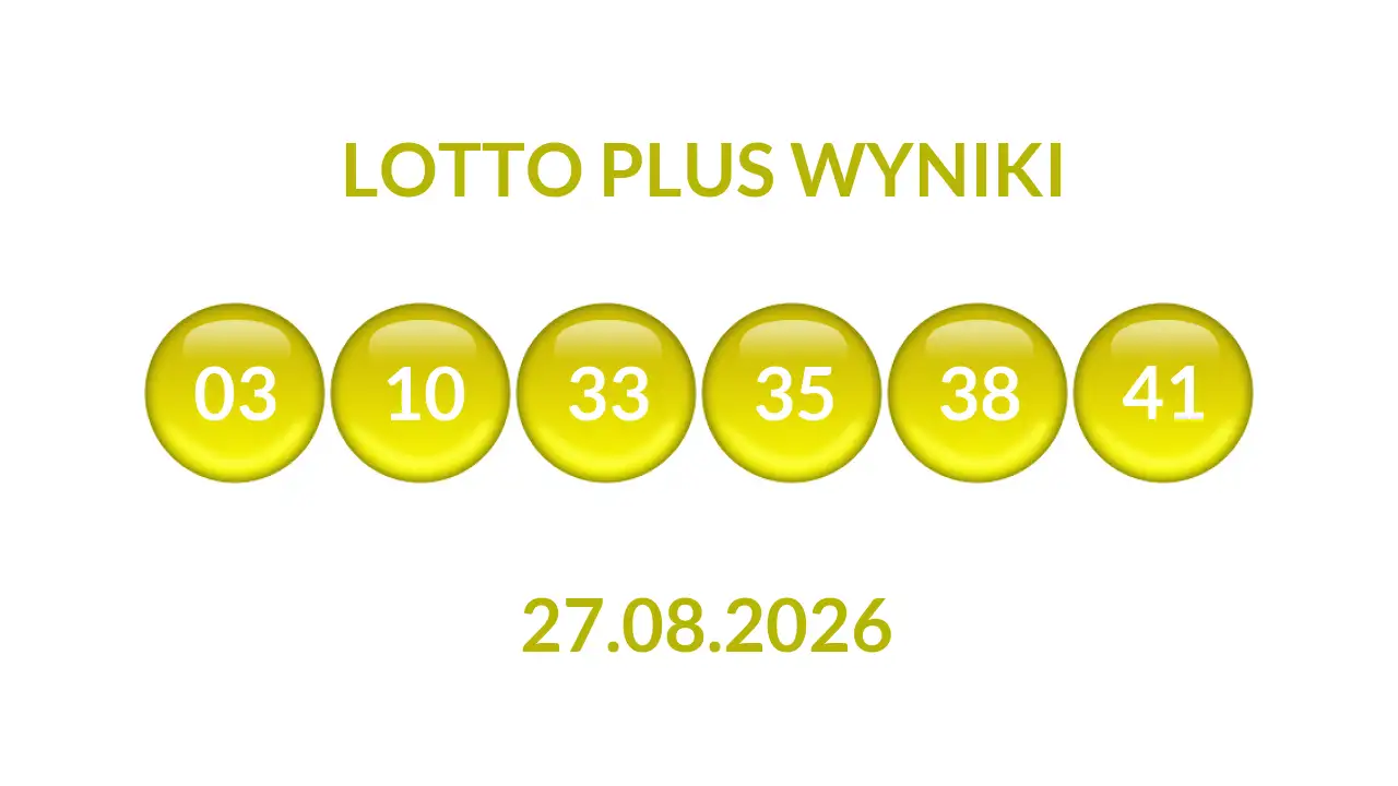 Kulki Lotto Plus z wylosowanymi liczbami dnia 27.08.2026
