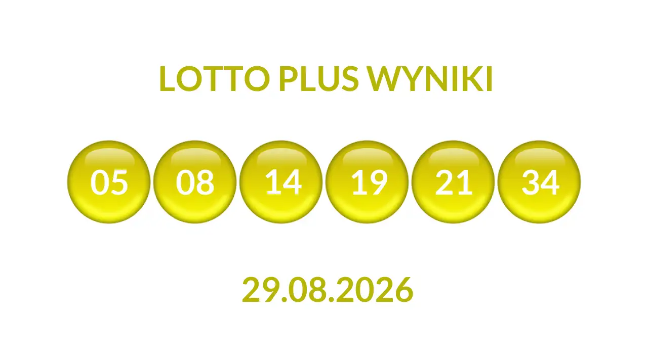 Kulki Lotto Plus z wylosowanymi liczbami dnia 29.08.2026