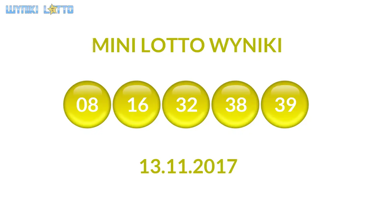 Kulki Mini Lotto z wylosowanymi liczbami dnia 13.11.2017