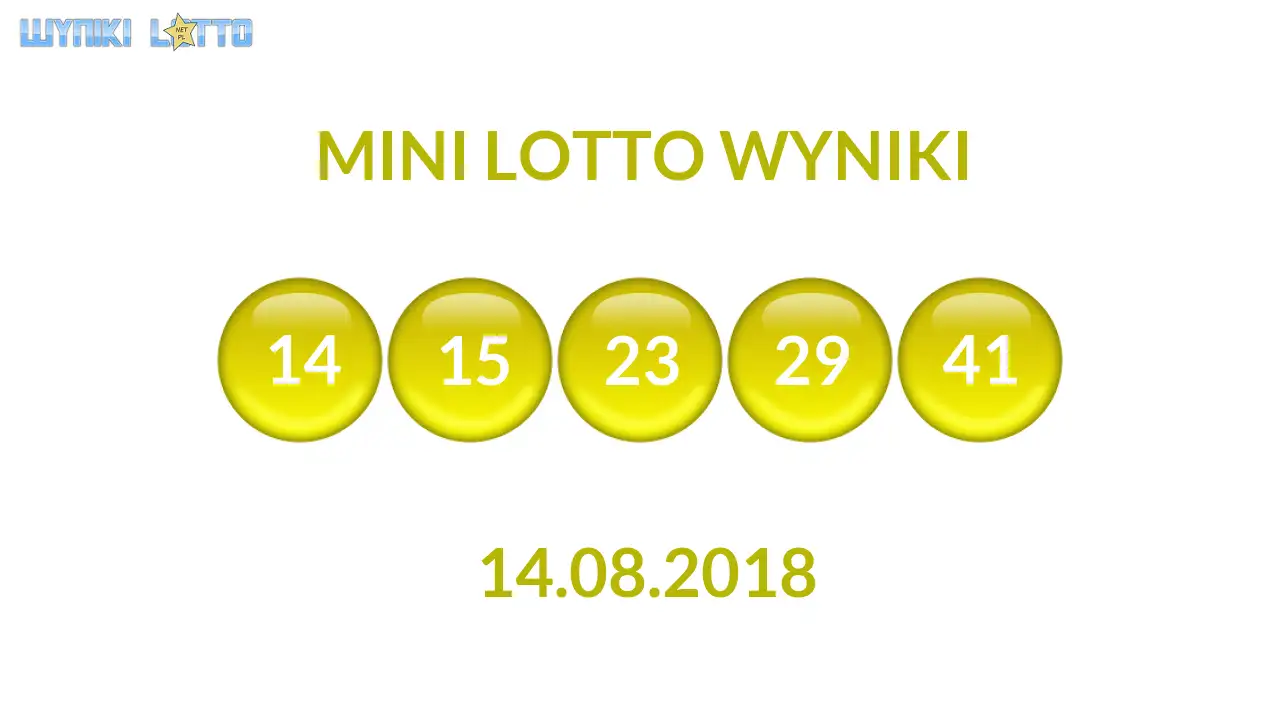 Kulki Mini Lotto z wylosowanymi liczbami dnia 14.08.2018