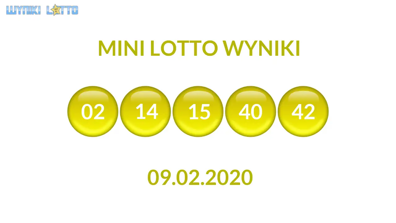 Kulki Mini Lotto z wylosowanymi liczbami dnia 09.02.2020