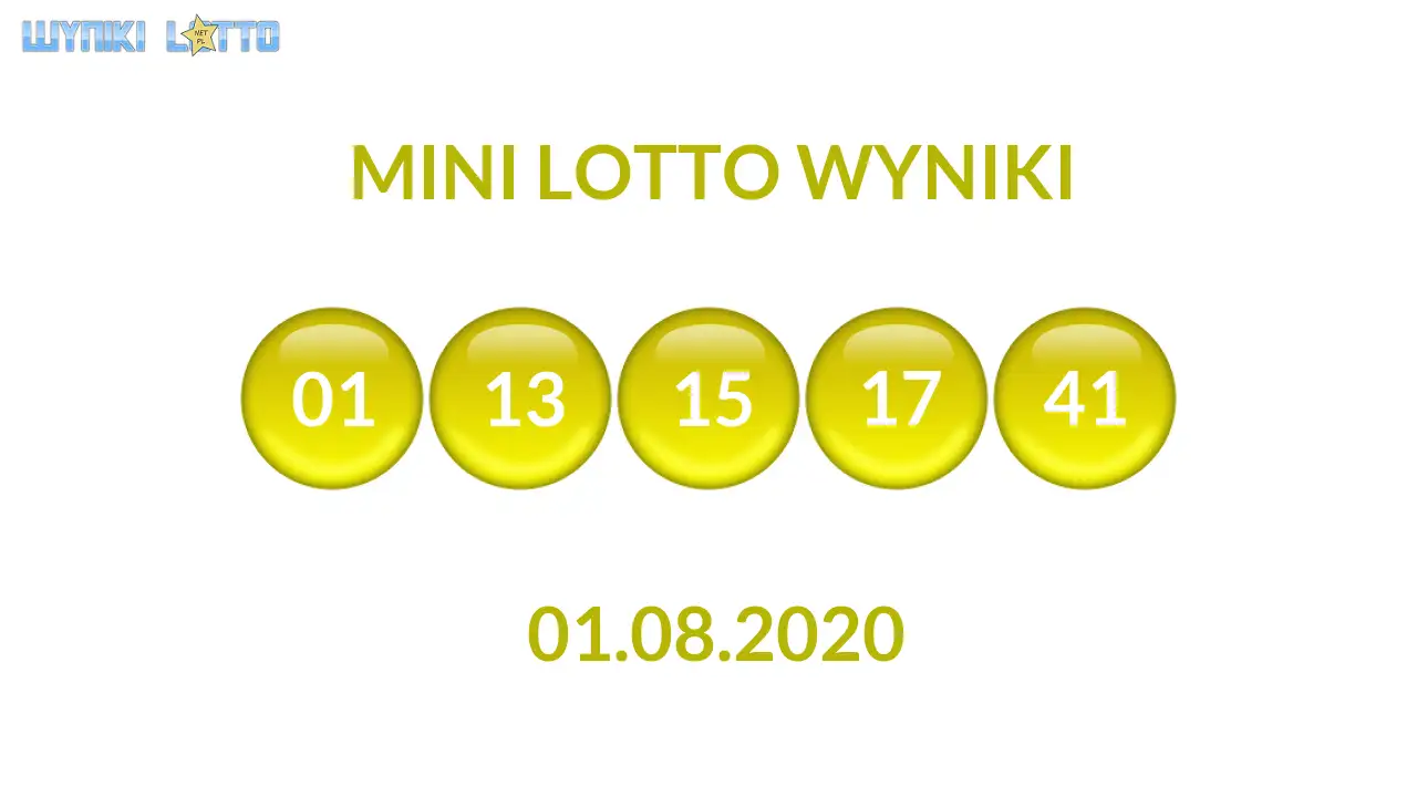 Kulki Mini Lotto z wylosowanymi liczbami dnia 01.08.2020