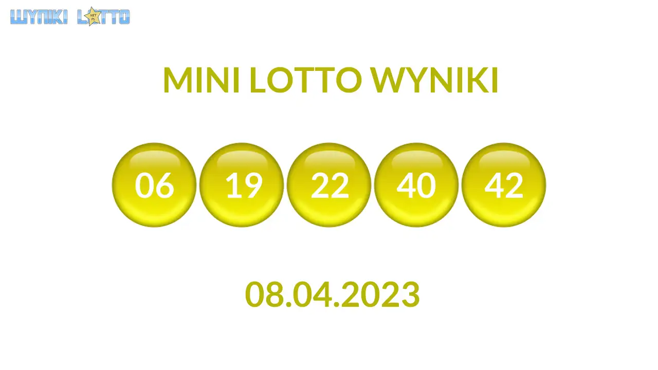 Kulki Mini Lotto z wylosowanymi liczbami dnia 08.04.2023