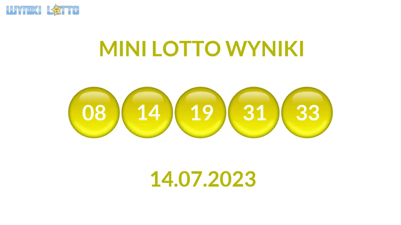 Kulki Mini Lotto z wylosowanymi liczbami dnia 14.07.2023