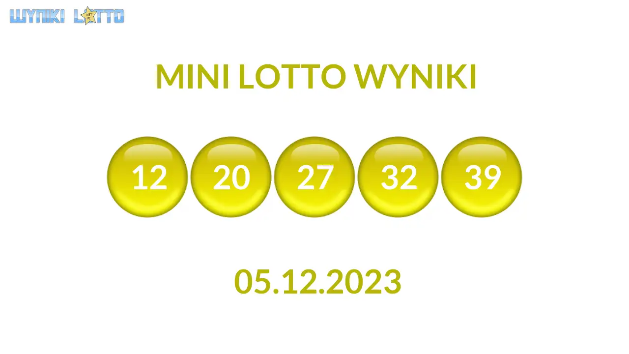 Kulki Mini Lotto z wylosowanymi liczbami dnia 05.12.2023