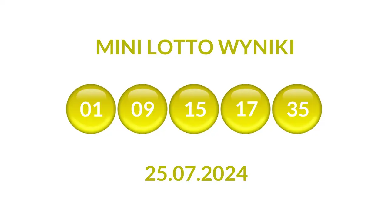 Kulki Mini Lotto z wylosowanymi liczbami dnia 25.07.2024