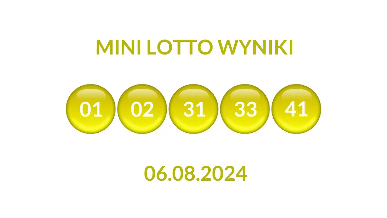 Kulki Mini Lotto z wylosowanymi liczbami dnia 06.08.2024