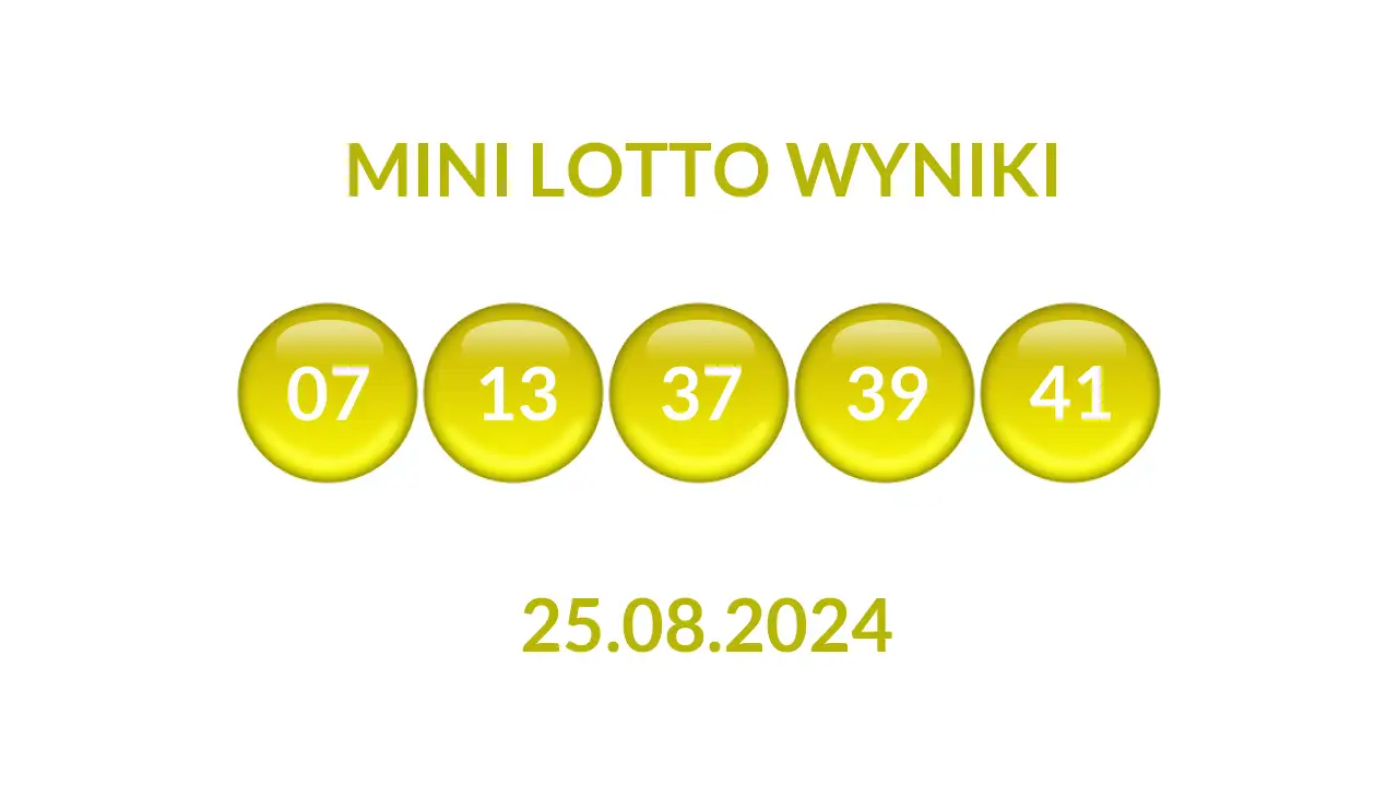 Kulki Mini Lotto z wylosowanymi liczbami dnia 25.08.2024