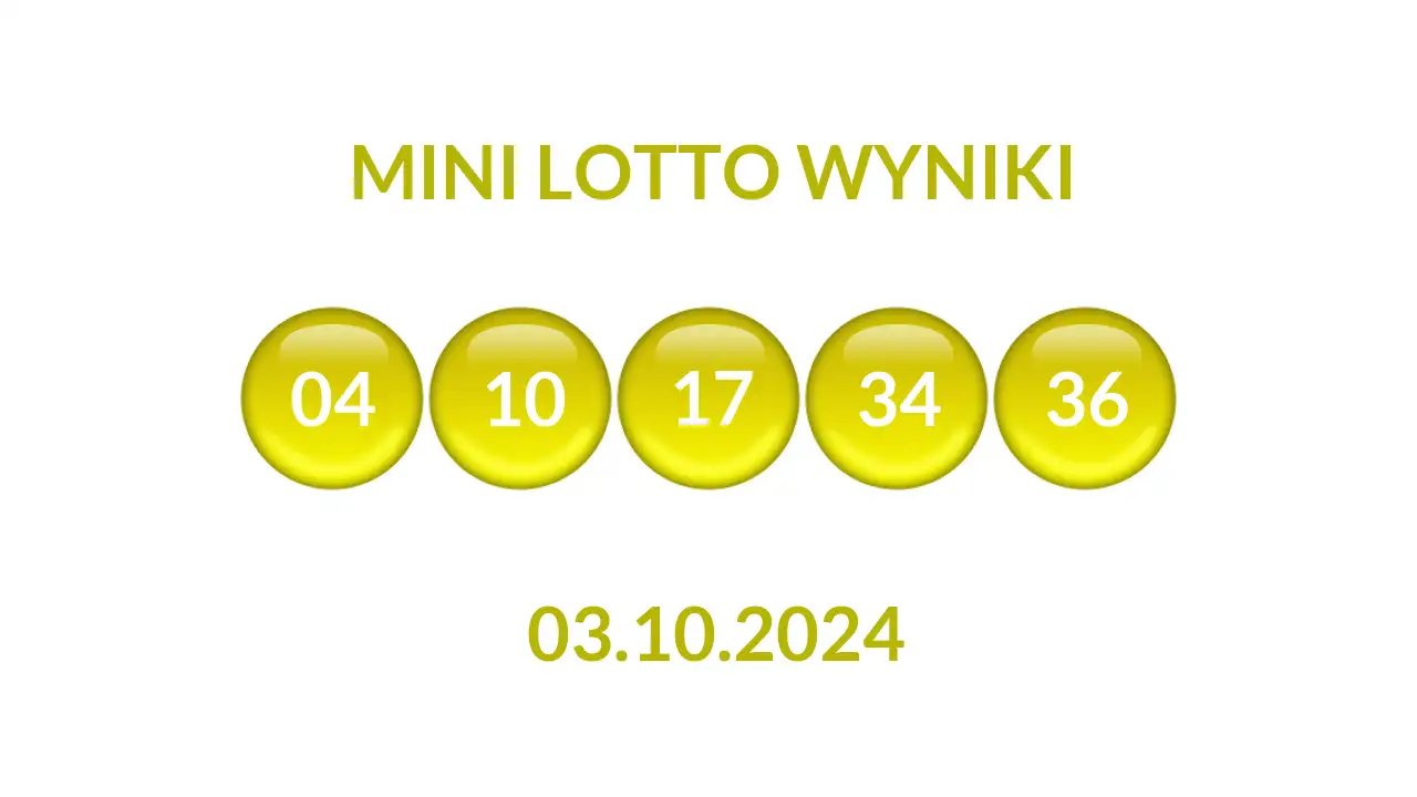 Kulki Mini Lotto z wylosowanymi liczbami dnia 03.10.2024