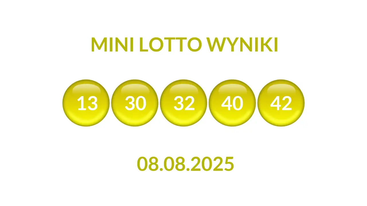 Kulki Mini Lotto z wylosowanymi liczbami dnia 08.08.2025