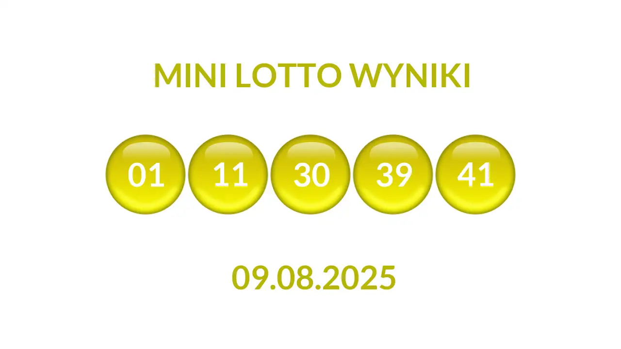 Kulki Mini Lotto z wylosowanymi liczbami dnia 09.08.2025