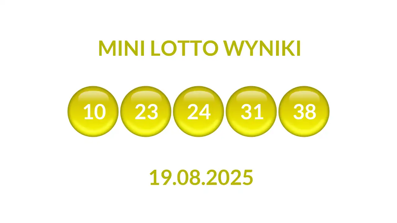 Kulki Mini Lotto z wylosowanymi liczbami dnia 19.08.2025
