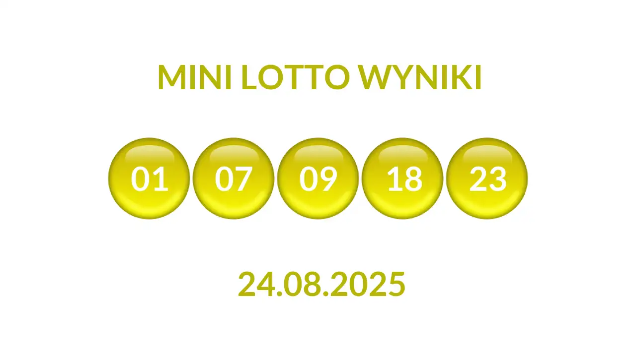 Kulki Mini Lotto z wylosowanymi liczbami dnia 24.08.2025