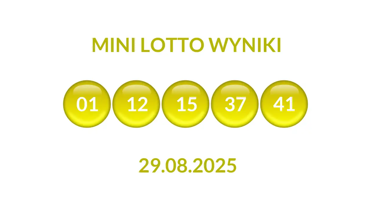 Kulki Mini Lotto z wylosowanymi liczbami dnia 29.08.2025