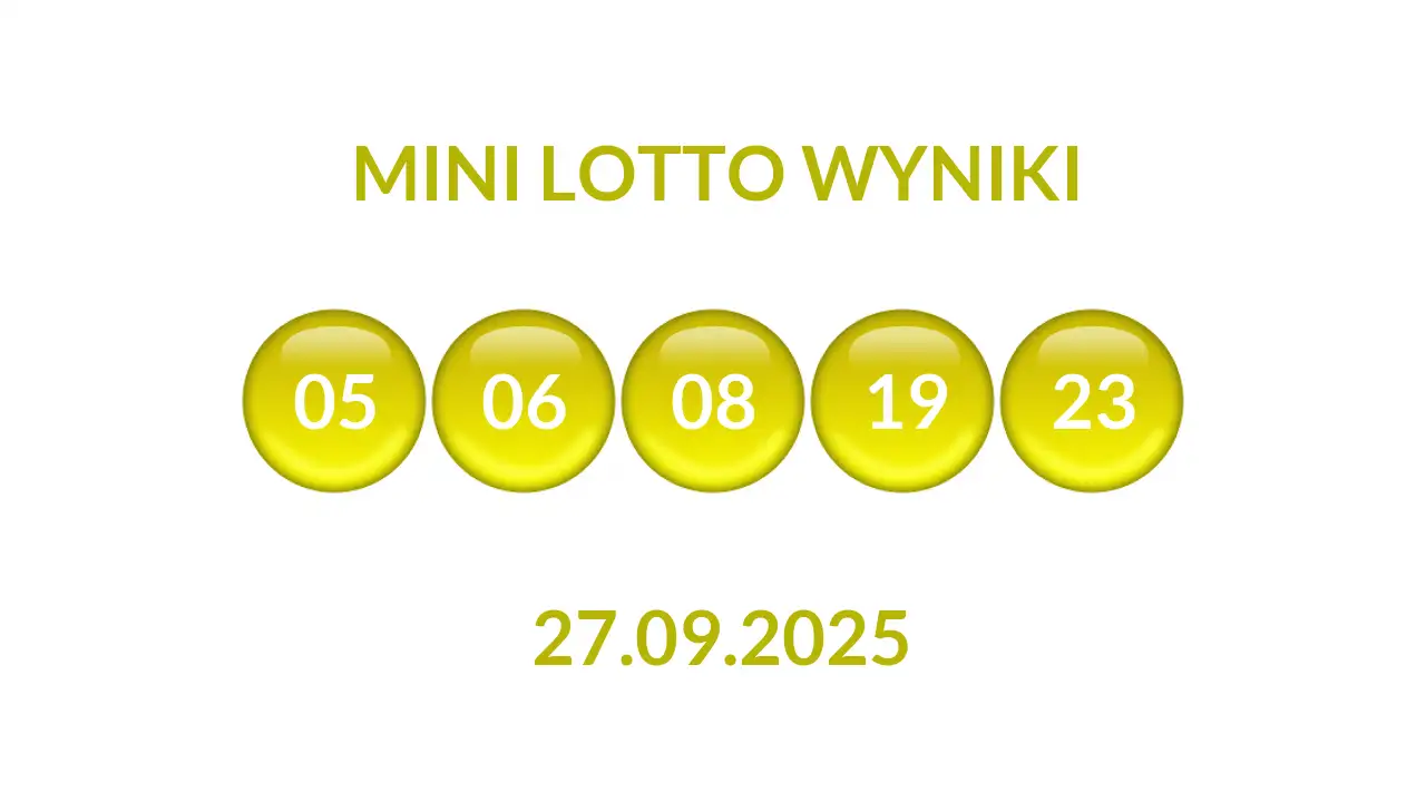 Kulki Mini Lotto z wylosowanymi liczbami dnia 27.09.2025
