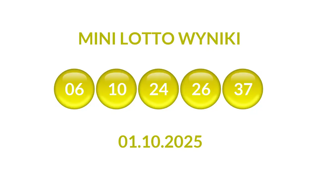 Kulki Mini Lotto z wylosowanymi liczbami dnia 01.10.2025