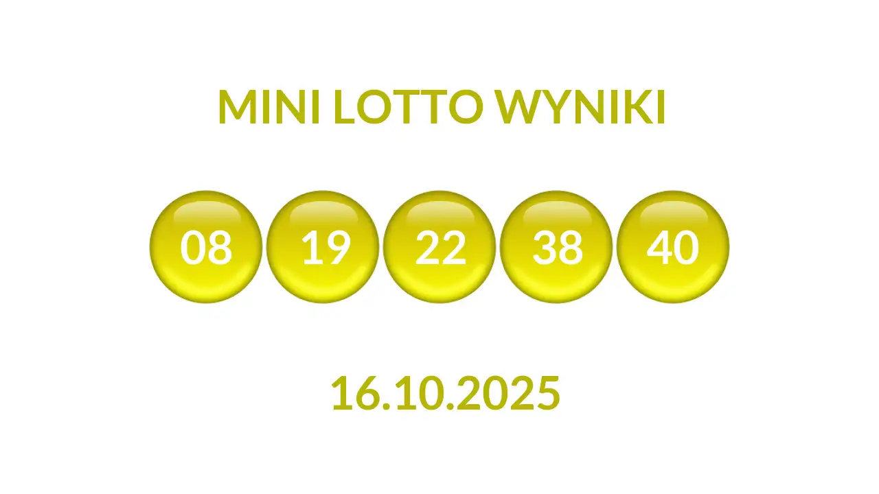 Kulki Mini Lotto z wylosowanymi liczbami dnia 16.10.2025