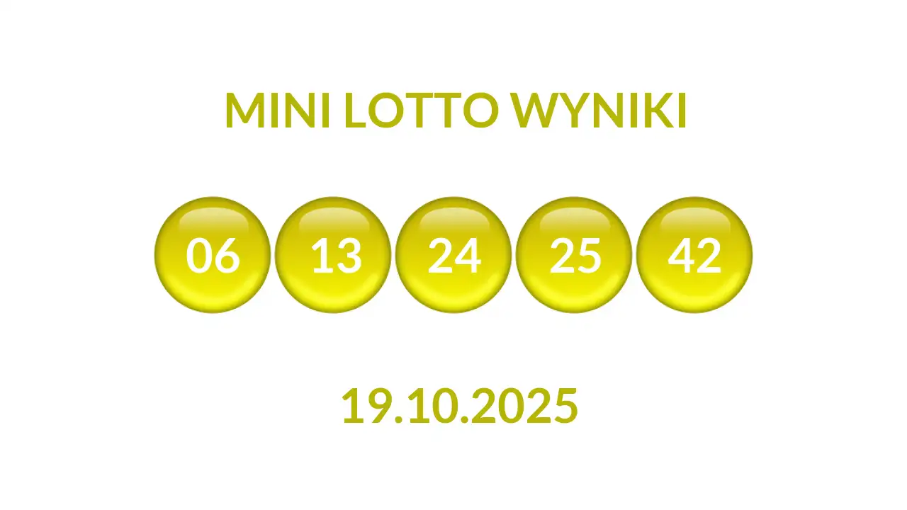 Kulki Mini Lotto z wylosowanymi liczbami dnia 19.10.2025