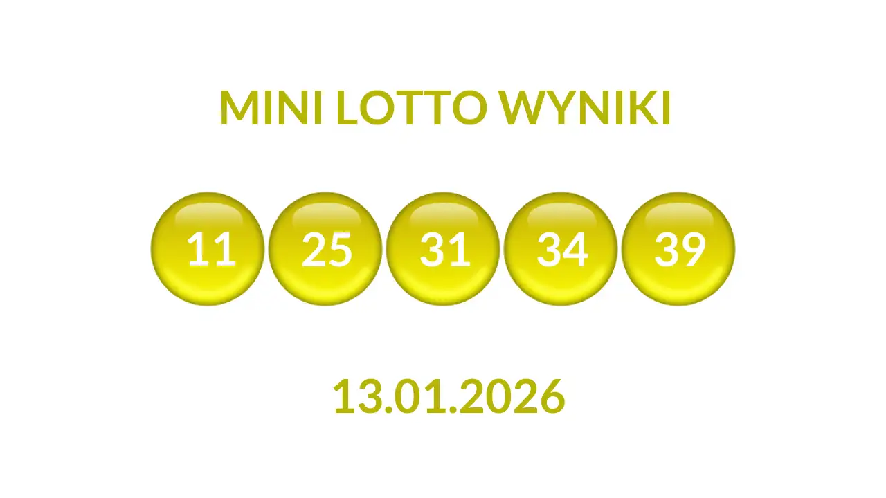 Kulki Mini Lotto z wylosowanymi liczbami dnia 13.01.2026