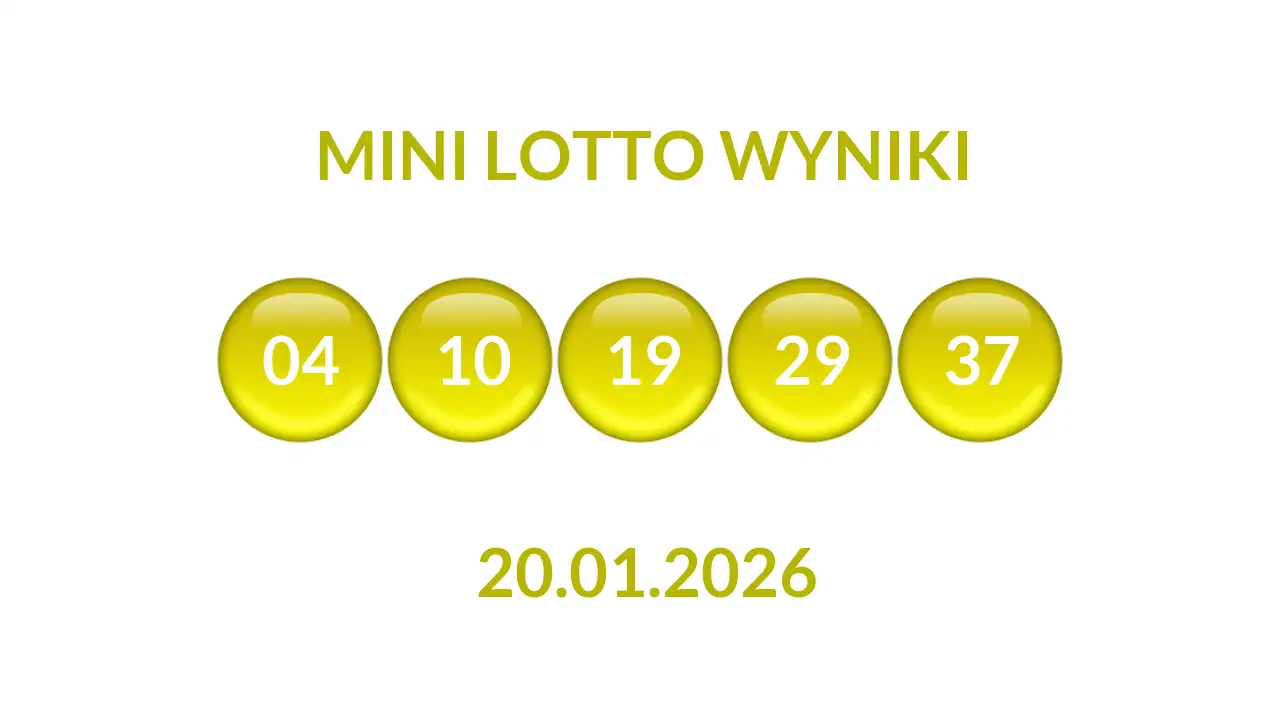 Kulki Mini Lotto z wylosowanymi liczbami dnia 20.01.2026