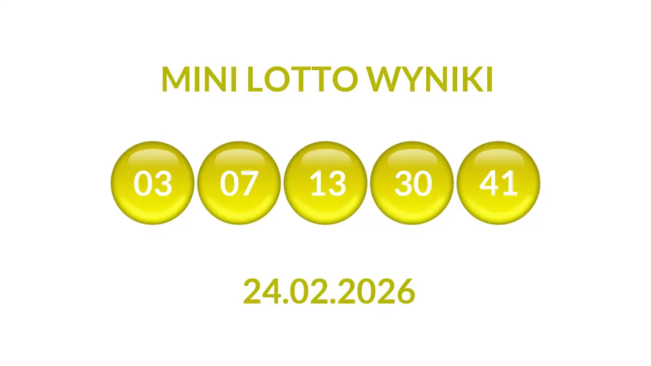 Kulki Mini Lotto z wylosowanymi liczbami dnia 24.02.2026