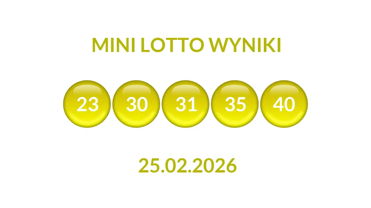Kulki Mini Lotto z wylosowanymi liczbami dnia 25.02.2026