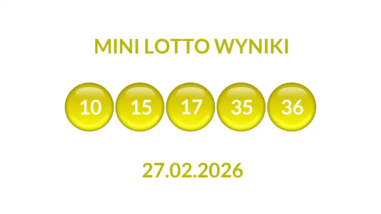 Kulki Mini Lotto z wylosowanymi liczbami dnia 27.02.2026