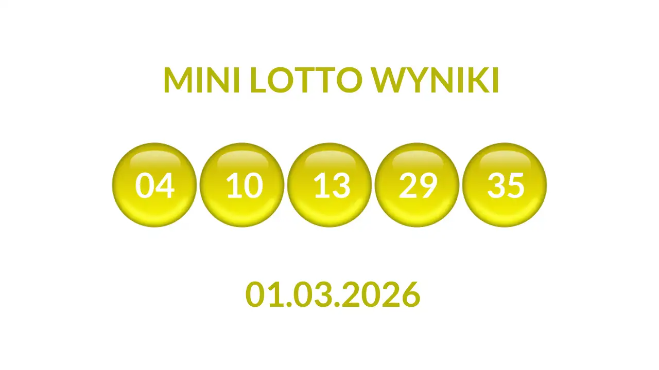 Kulki Mini Lotto z wylosowanymi liczbami dnia 01.03.2026