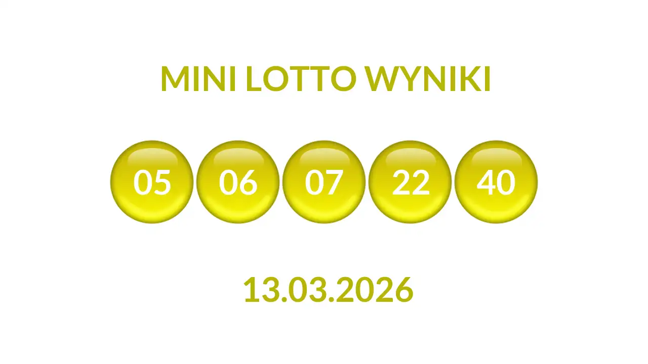 Kulki Mini Lotto z wylosowanymi liczbami dnia 13.03.2026