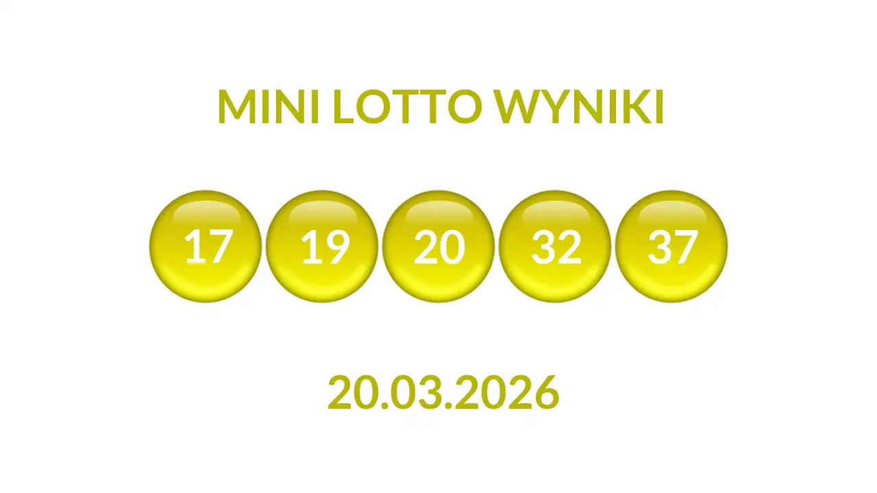 Kulki Mini Lotto z wylosowanymi liczbami dnia 20.03.2026