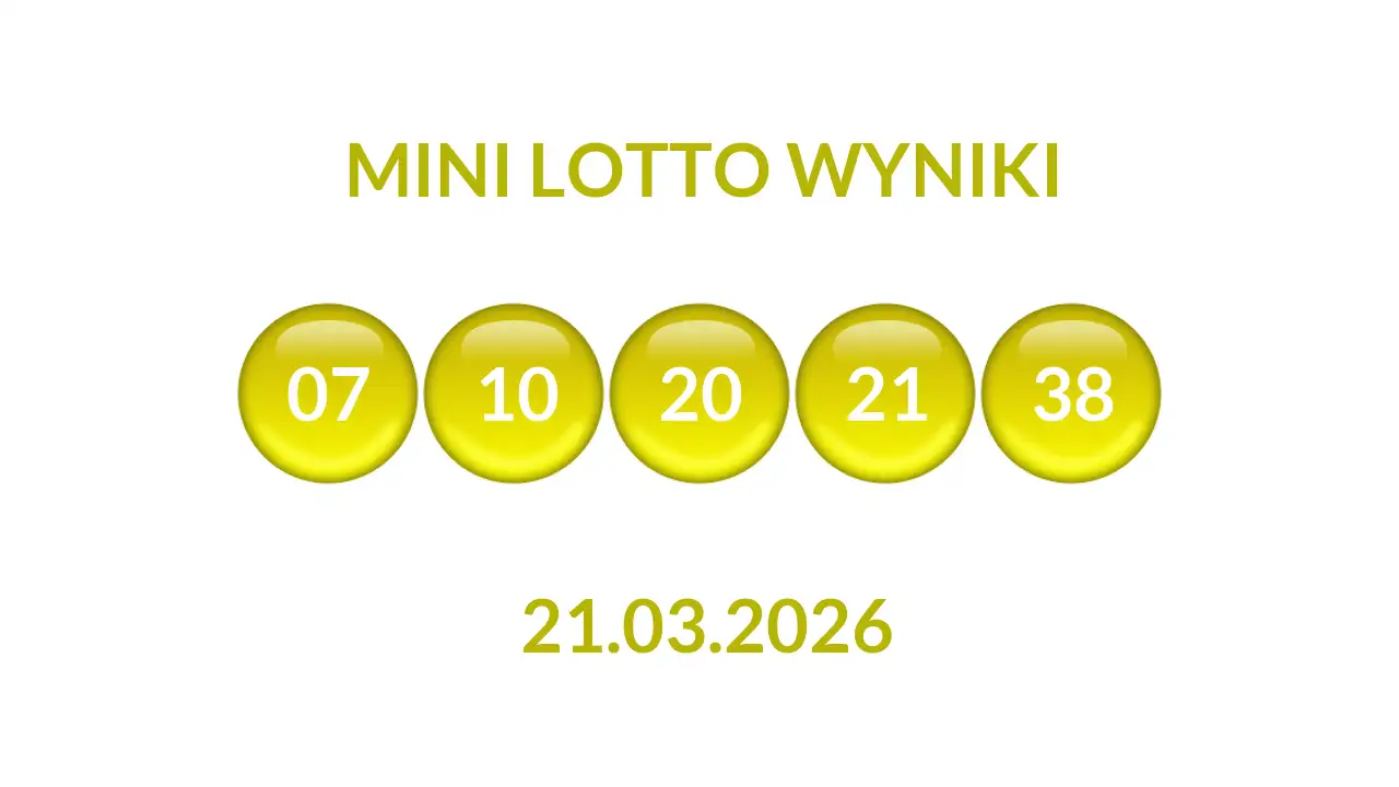 Kulki Mini Lotto z wylosowanymi liczbami dnia 21.03.2026