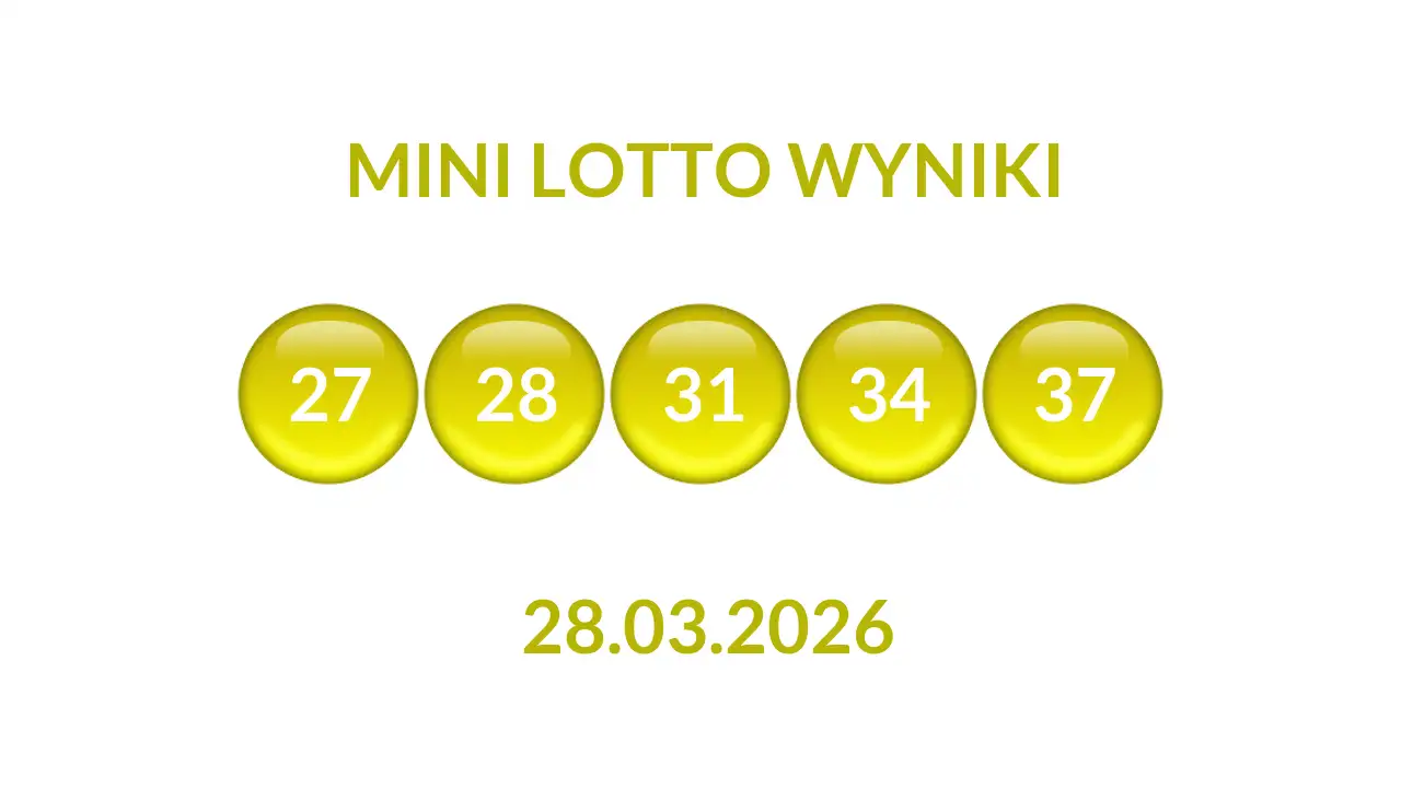 Kulki Mini Lotto z wylosowanymi liczbami dnia 28.03.2026