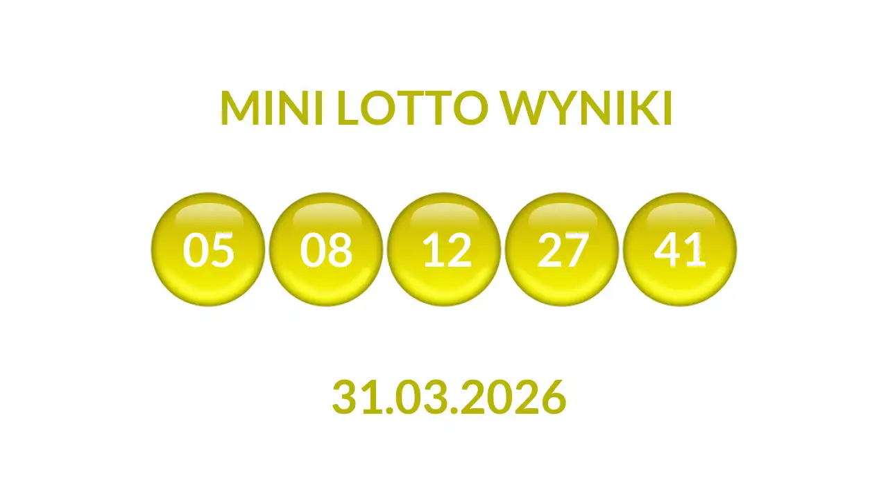 Kulki Mini Lotto z wylosowanymi liczbami dnia 31.03.2026