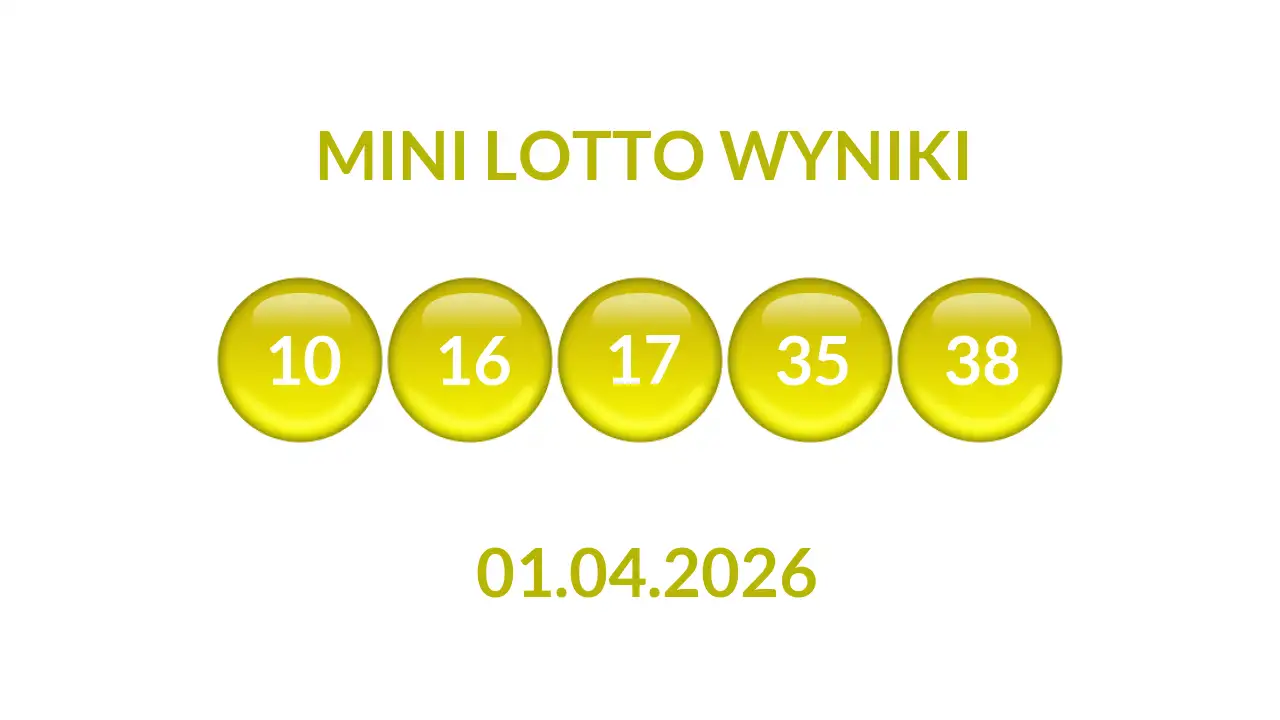 Kulki Mini Lotto z wylosowanymi liczbami dnia 01.04.2026
