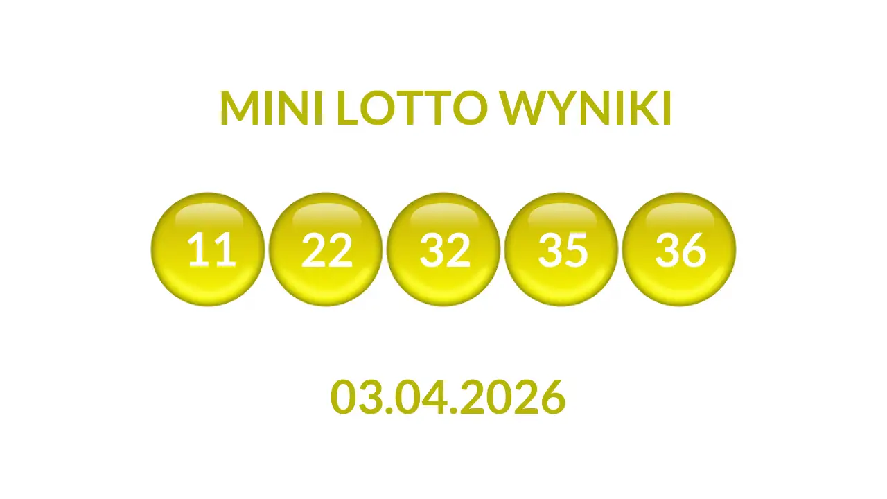Kulki Mini Lotto z wylosowanymi liczbami dnia 03.04.2026