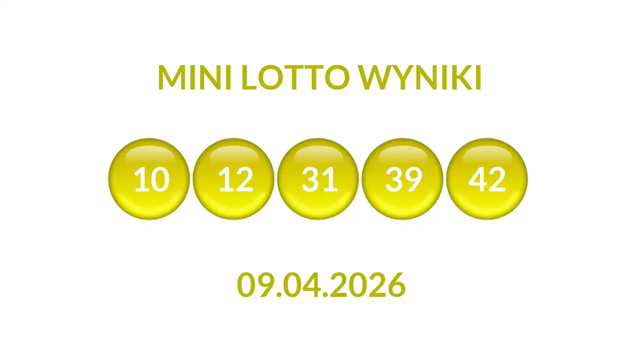 Kulki Mini Lotto z wylosowanymi liczbami dnia 09.04.2026