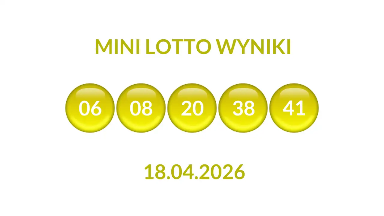 Kulki Mini Lotto z wylosowanymi liczbami dnia 18.04.2026